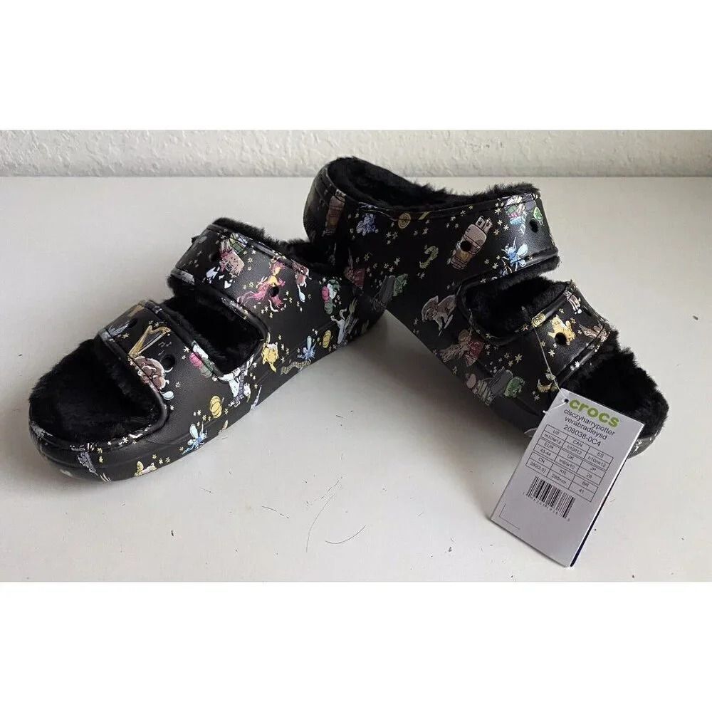 Vera‎ Bradley Crocs Sandals Wizarding World Harry Potter Fur Lined Slides Men 10